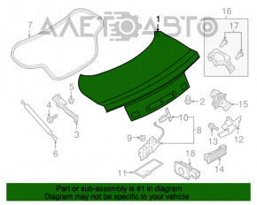 Крышка багажника Ford Mustang mk6 15- купе без спойлера, графит J7