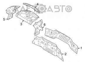 Задняя панель Ford Mustang mk6 15- 2 части купе, желтый вмятины