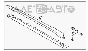 Pragul stâng Ford Mustang mk6 15- nou, neoriginal, cu clipsuri