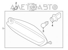 Lampa de mers înapoi pentru Ford Mustang mk6 15-17 în bara de protecție.