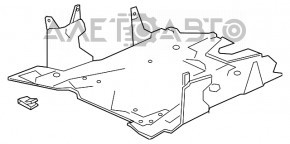 Protecția motorului Honda Civic X FC 16-21 2.0 este ruptă și crăpată.