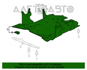 Protecția motorului Honda Civic X FC 16-21 2.0 este ruptă și crăpată.