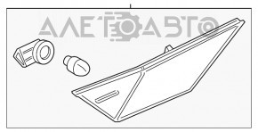 Semnalizator stânga aripă Honda Civic X FC 16-21 nou, neoriginal.