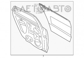 Ușa din spate stânga asamblată Lincoln MKZ 13-20 keyless, bej BK, vopsită 0.2, mâner, zgârieturi pe capac