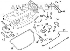 Capac portbagaj Lincoln MKZ 13-20 alb UG, cleme