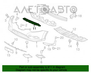 Grila inferioară a bara frontală Nissan Rogue 14-16