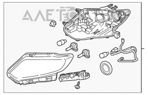 Фара передняя правая Nissan Rogue 14-16 голая, галоген, под полировку