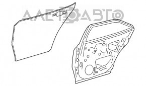 Дверь голая задняя левая Toyota Camry v70 18- графит 1H1, примята, крашена