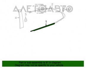 Moldură ușă-sticlă spate centrală stânga Toyota Camry v70 18- crom, butuci