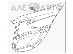 Capacul usii spate stânga Toyota Camry v70 18- negru închis cu inserție din plastic negru închis, cotiera din cauciuc.