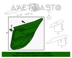 Capacul usii spate stânga Toyota Camry v70 18- negru cu inserție neagră din plastic, cotiera din cauciuc, zgârietură.