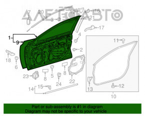 Дверь голая передняя правая Toyota Camry v70 18-24 вмятины