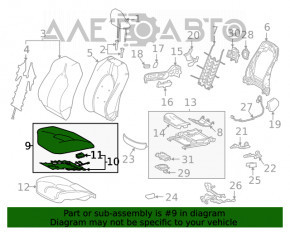 Scaun pasager Toyota Camry v70 18- fără airbag, manual, material textil gri, necesită curățare chimică.