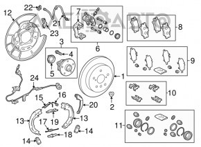 Placă de frână spate stânga Toyota Camry v70 18- 280/10mm ruginită.