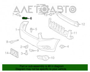 Suportul de montare a bara din față stânga pentru Toyota Highlander 08-10 este rupt.