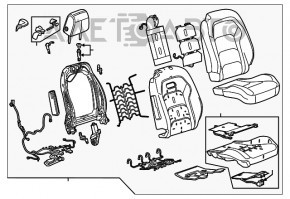 Scaun de pasager Chevrolet Camaro 16 - airbag, electric, textil, negru-gri.