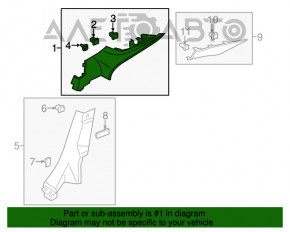 Capac spate stânga superioară Ford Fusion mk5 13-16 bej, suport rupt, plastic decolorat.