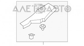 Накладка порога задняя левая Ford Fusion mk5 13-20 бежевая, потёрта