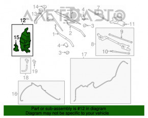 Rezervor spalator Nissan Rogue 14-16 pentru 1 motor, fara gat si capac, fara motor