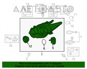 Far stânga față Toyota Prius V 12-14, gol, cu LED-uri