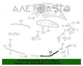 Cablu de deschidere a capotei VW Jetta 11-18 SUA partea din față scurtă nou OEM original