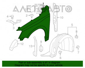 Aripa dreapta fata VW Jetta 11-18 SUA