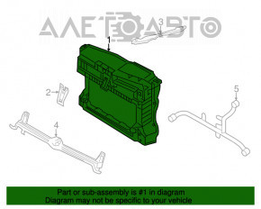 Televizorul panoului de radiator VW Jetta 11-18 SUA 2.0, 2.5, 1.8 nu are fragment.