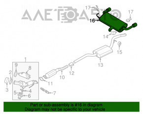 Cotă de evadare completă cu baril Ford Escape MK3 13-19 cu capace cromate, zdrobită.