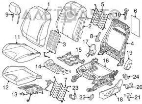 Водительское сидение Ford Focus mk3 15-18 рест, с airbag, электро, кожа беж