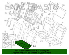 Rândul din spate al scaunelor, al doilea rând Ford Focus mk3 15-18 restilizat, piele neagră