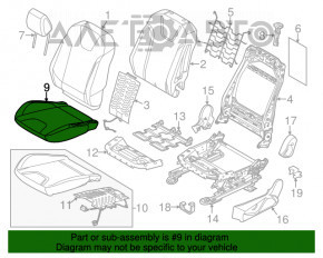 Пассажирское сидение Ford Focus mk3 11-14 дорест, без airbag, кожа черн, пластик беж