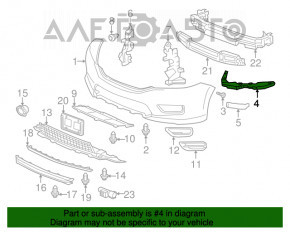 Suportul de prindere a bara de protectie din fata sub farul drept pentru Honda Accord 13-17