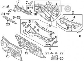 Уплотнитель решетки дворников левый Mazda CX-5 13-16