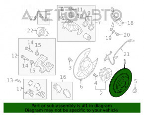 Placă de frână spate dreapta Mazda CX-5 17- 10mm