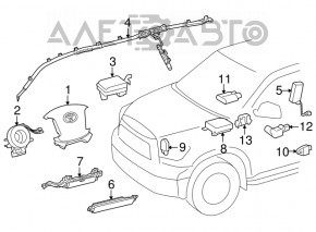 Modulul airbag SRS calculatorul airbag-urilor de siguranță Toyota Sequoia 08-16