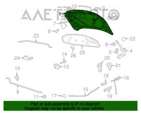 Капот голый VW Jetta 11-18 USA серебро LA7W, тычка