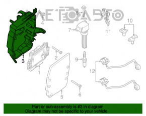 Корпус блока ECU Ford Focus mk3 11-18 в сборе с крышкой