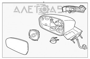 Зеркало боковое левое Ford Fusion mk5 13-20 13 пинов, автозатемн, поворотник,подогрев, белое