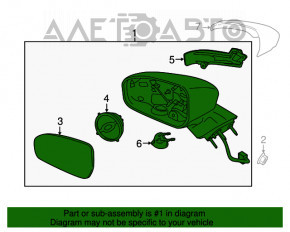 Oglindă laterală stângă Ford Fusion mk5 13- 13 pini, auto-întunecare, semnalizare, încălzire, albastru