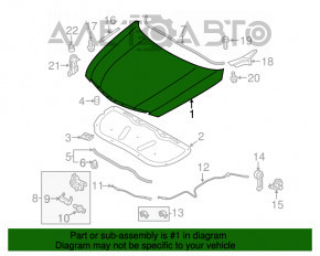 Capota goală Hyundai Sonata 11-15 din oțel, argintie SM Taiwan, bare