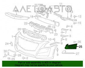 Grila bara fata stanga Cadillac CTS 14- deteriorata