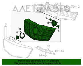 Решетка радиатора grill Cadillac CTS 14-15 без радар круиза