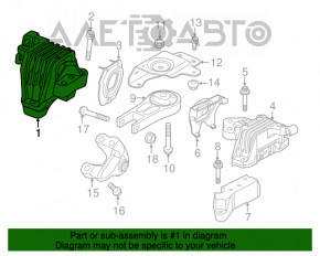 Подушка двигателя правая Chrysler 200 15-17 2.4