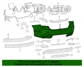 Bara spate goală Chrysler 200 15-17 argintie