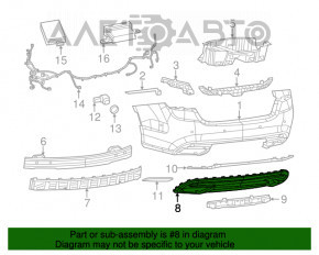 Capacul bumperului din spate pentru Chrysler 200 15-17 pentru o singură conductă, structură.