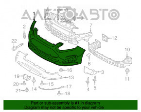 Bara față completă Ford C-max MK2 13-18 SUA cu grilă, pentru acoperirea farurilor de ceață.