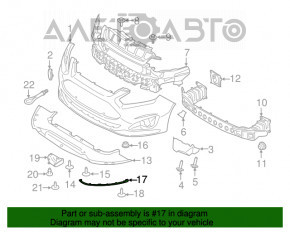 Губа переднего бампера правая Ford C-max MK2 13-18 usa запилена