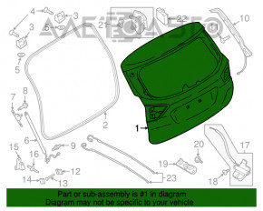 Дверь багажника голая со стеклом Ford C-max MK2 13-18 графит UJ, примята