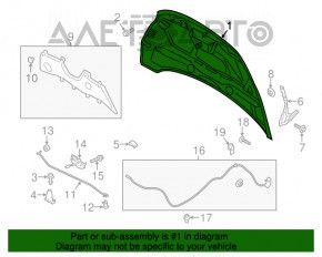 Capota goala Ford C-max MK2 13-18 otel, argintiu UX, ruginit, dent