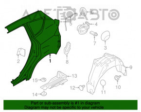 Aripa spate stânga Ford C-max MK2 13-18 fără tăietură